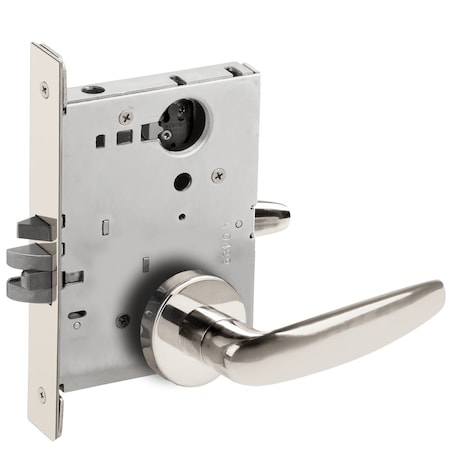 Schlage Grade 1 Entrance Office Mortise Lock, Less Cylinder, 07 Lever, A Rose, Bright Chrome Finish L9050L 07A 625